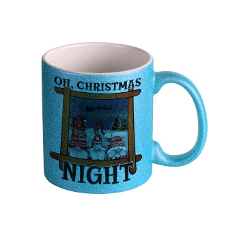 Oh Christmas Night, Κούπα Σιέλ Glitter που γυαλίζει, κεραμική, 330ml