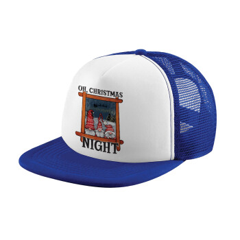 Oh Christmas Night, Καπέλο Soft Trucker με Δίχτυ Blue/White 