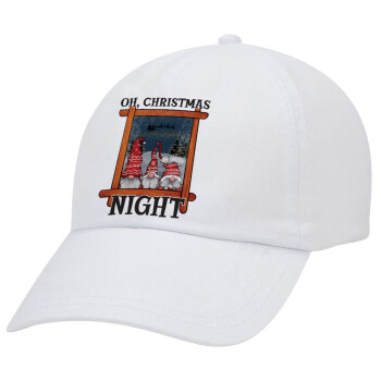 Oh Christmas Night, Καπέλο ενηλίκων Jockey Λευκό (snapback, 5-φύλλο, unisex)