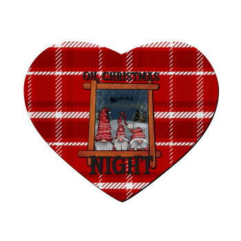 Oh Christmas Night, Mousepad heart 23x20cm