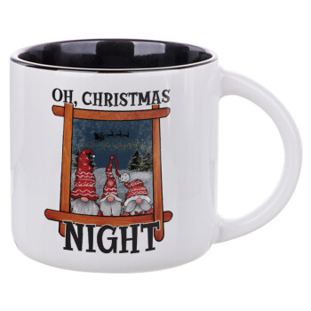 Oh Christmas Night, Κούπα κεραμική 400ml Λευκή/Μαύρη