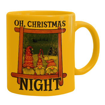 Oh Christmas Night, Κούπα, κεραμική κίτρινη, 330ml (1 τεμάχιο)