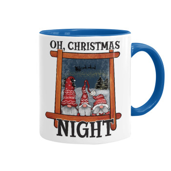 Oh Christmas Night, Mug colored blue, ceramic, 330ml