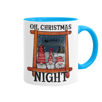 Oh Christmas Night, Mug colored light blue, ceramic, 330ml