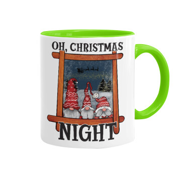 Oh Christmas Night, Κούπα χρωματιστή βεραμάν, κεραμική, 330ml