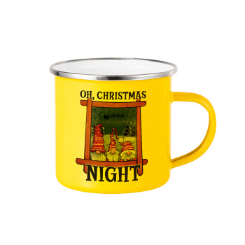 Oh Christmas Night, Κούπα Μεταλλική εμαγιέ Κίτρινη 360ml