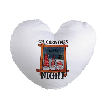 Oh Christmas Night, Μαξιλάρι καναπέ καρδιά 40x40cm περιέχεται το  γέμισμα