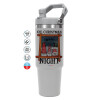 ΓΚΡΙ χρώματος Θερμός Ανοξείδωτο 890ml (30oz) με χερούλι