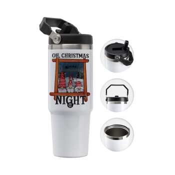 Oh Christmas Night, 30oz stainless Steel Tumbler with Handle