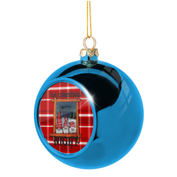 Oh Christmas Night, Blue Christmas tree ball ornament 8cm