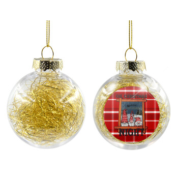 Oh Christmas Night, Χριστουγεννιάτικη μπάλα δένδρου διάφανη με χρυσό γέμισμα 8cm