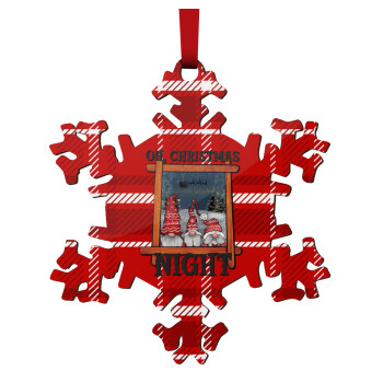 Oh Christmas Night, Στολίδι Χριστουγεννιάτικο στολίδι νιφάδα ξύλινο 9cm