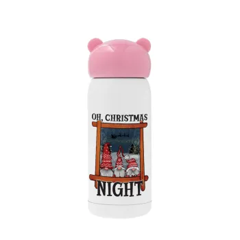Oh Christmas Night, Pink stainless steel thermal flask, 320ml