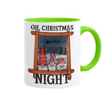 Oh Christmas Night, Mug colored light green, ceramic, 330ml