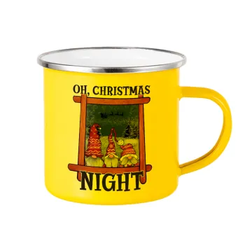 Oh Christmas Night, Κούπα Μεταλλική εμαγιέ Κίτρινη 360ml