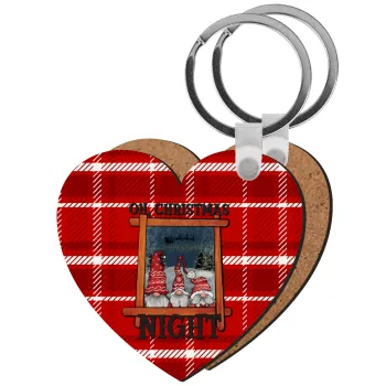 Oh Christmas Night, Μπρελόκ Ξύλινο καρδιά MDF