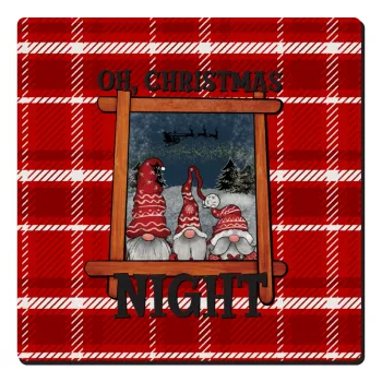 Oh Christmas Night, Τετράγωνο μαγνητάκι ξύλινο 6x6cm