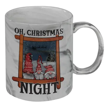 Oh Christmas Night, Κούπα κεραμική, marble style (μάρμαρο), 330ml