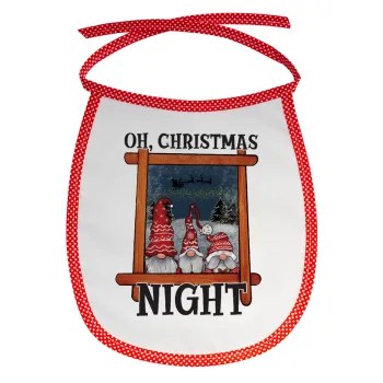 Oh Christmas Night, Σαλιάρα μωρού αλέκιαστη με κορδόνι Κόκκινη