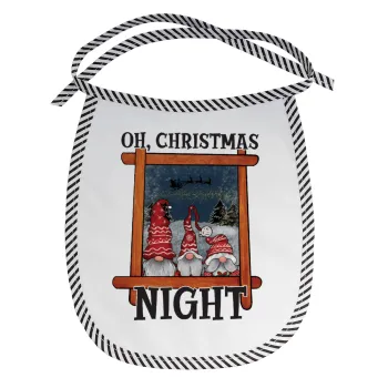 Oh Christmas Night, Σαλιάρα μωρού αλέκιαστη με κορδόνι Μαύρη