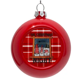 Oh Christmas Night, Red Christmas tree ornament bauble 8cm
