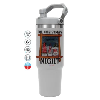 Oh Christmas Night, ΓΚΡΙ χρώματος Θερμός Ανοξείδωτο 890ml (30oz) με χερούλι