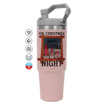 Oh Christmas Night, ΡΟΖ χρώματος Θερμός Ανοξείδωτο 890ml (30oz) με χερούλι