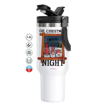 Oh Christmas Night, Mega Tumbler με καπάκι, διπλού τοιχώματος (θερμό) 1,2L