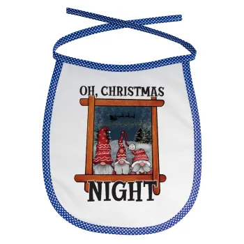 Oh Christmas Night, Σαλιάρα μωρού αλέκιαστη με κορδόνι Μπλε