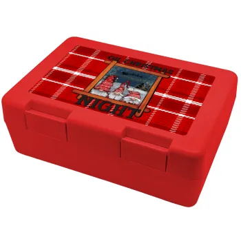 Oh Christmas Night, Children's cookie container RED 185x128x65mm (BPA free plastic)