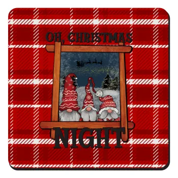 Oh Christmas Night, Τετράγωνο μαγνητάκι ξύλινο 9x9cm