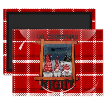 Oh Christmas Night, Ορθογώνιο μαγνητάκι ψυγείου διάστασης 9x6cm
