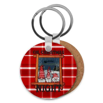 Oh Christmas Night, Μπρελόκ Ξύλινο στρογγυλό MDF Φ5cm