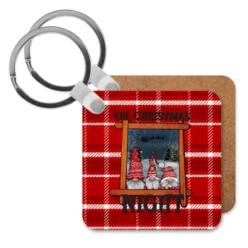 Oh Christmas Night, Μπρελόκ Ξύλινο τετράγωνο MDF