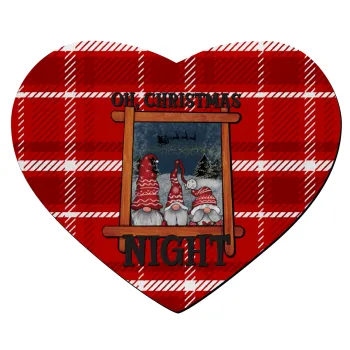 Oh Christmas Night, Mousepad heart 23x20cm