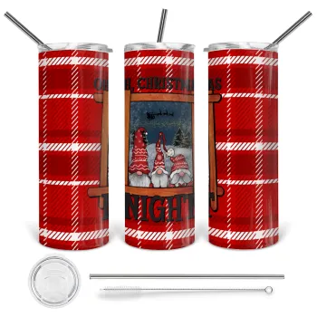 Oh Christmas Night, Tumbler stainless steel 600ml, with metal straw & cleaning brush