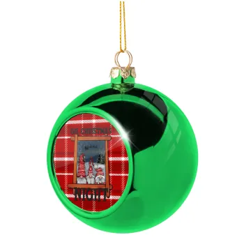 Oh Christmas Night, Στολίδι Χριστουγεννιάτικη μπάλα δένδρου Πράσινη 8cm