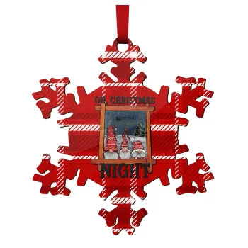 Oh Christmas Night, Στολίδι Χριστουγεννιάτικο στολίδι νιφάδα ξύλινο 9cm