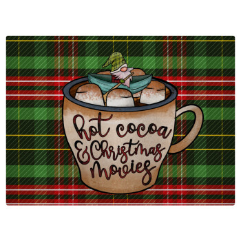 Hot Cocoa And Christmas Movies, Επιφάνεια κοπής γυάλινη (38x28cm)
