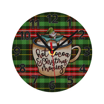 Hot Cocoa And Christmas Movies, Ρολόι τοίχου γυάλινο (20cm)