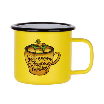 Hot Cocoa And Christmas Movies, Metallic enamel MATT Yellow cup 360ml