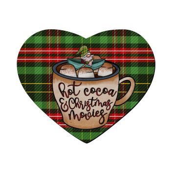 Hot Cocoa And Christmas Movies, Mousepad καρδιά 23x20cm