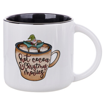 Hot Cocoa And Christmas Movies, Κούπα κεραμική 400ml Λευκή/Μαύρη