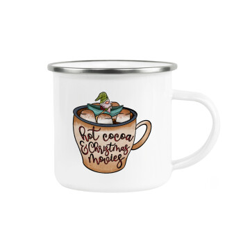 Hot Cocoa And Christmas Movies, Metallic enamel cup white 360ml