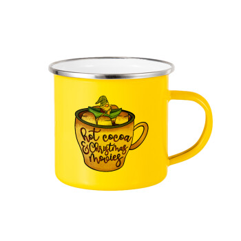 Hot Cocoa And Christmas Movies, Yellow Enamel Metallic Cup 360ml