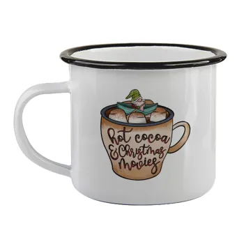 Hot Cocoa And Christmas Movies, Κούπα εμαγιέ με μαύρο χείλος 360ml