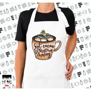 Hot Cocoa And Christmas Movies, Ποδιά μακριά Σεφ ολόσωμη με τσέπες white (ΕΝΗΛΙΚΩΝ)