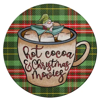Hot Cocoa And Christmas Movies, Επιφάνεια κοπής γυάλινη στρογγυλή (30cm)