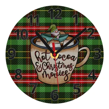 Hot Cocoa And Christmas Movies, Ρολόι τοίχου γυάλινο (20cm)