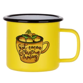 Hot Cocoa And Christmas Movies, Metallic enamel MATT Yellow cup 360ml